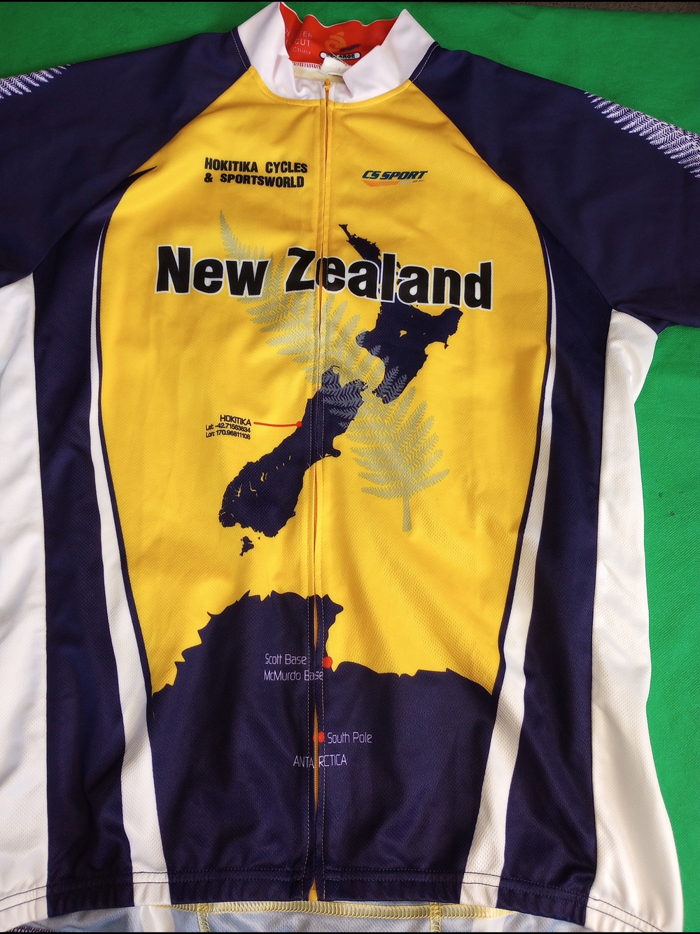 New Zealand S Sport Cycling Jersey - Yellow & Navy Size 2X- Large